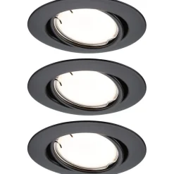 Upotettava LED-valaisin Paulmann Base Coin, 3kpl, Smart Home Zigbee 3.0, Ø90mm, himmennettävä, 3000K, mattamusta