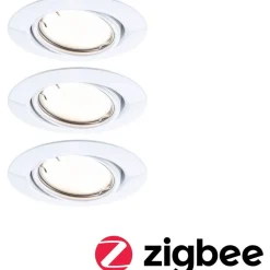 Upotettava LED-valaisin Paulmann Base Coin, 3kpl, Smart Home Zigbee 3.0, Ø90mm, himmennettävä, 3000K, mattamusta