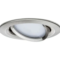 Upotettava LED-valaisin Paulmann Nova Plus Coin, Smart Home Zigbee 3.0, Ø84mm, säädettävä värilämpötila, himmennettävä, harjattu rauta