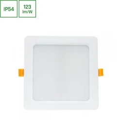 Upotettava alasvalo Spectrum Dure 3 110° IP54 IK06 neliö valkoinen, eri vaihtoehtoja
