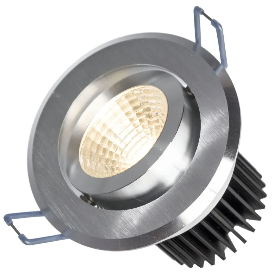 Upotettava kohdevalaisin Spectrum Fiale II 6W COB 38° Ø86x65mm harjattu alumiini, eri värilämpötiloja