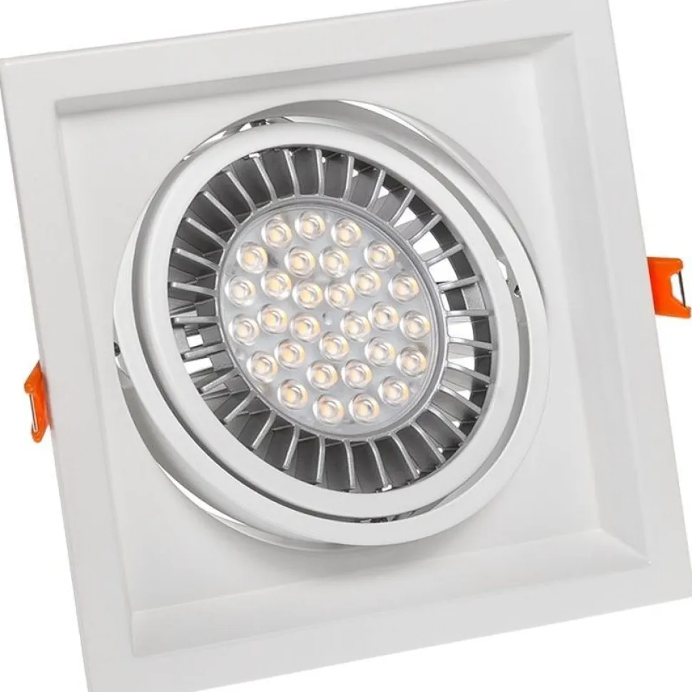Upotettava kohdevalaisin Spectrum Mdd Maxi Uno AR111 GU10 186x186x43mm valkoinen