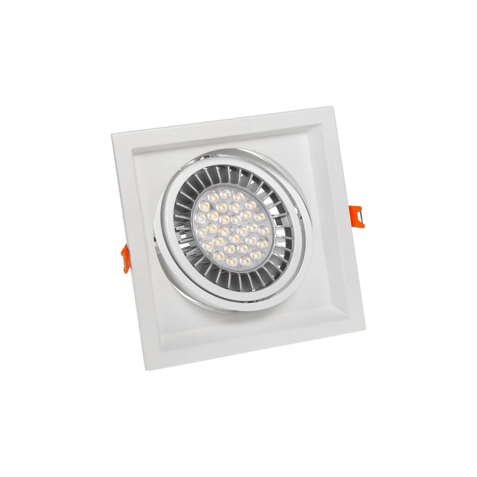 Upotettava kohdevalaisin Spectrum Mdd Maxi Uno AR111 GU10 186x186x43mm valkoinen