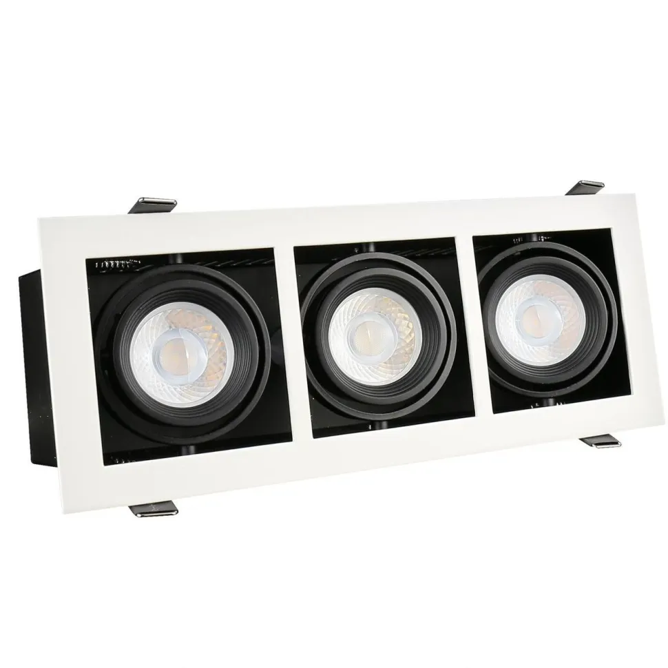 Upotettava kohdevalaisin Spectrum Modern Day Mini 3xGU10 112x289x115mm valkoinen/musta