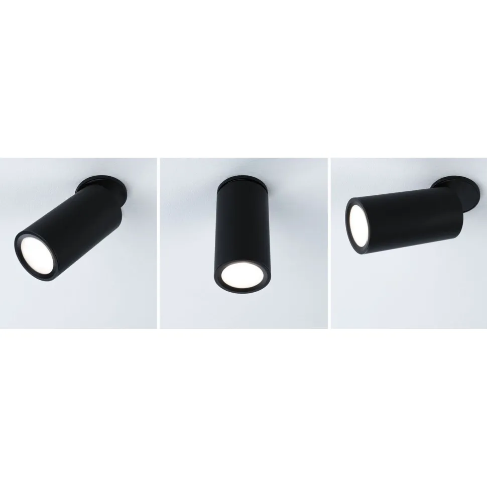 Upotettava LED-kohdevalaisin Paulmann Turnal, 60mm, 90°, 6W, 470lm, 2700K, himmennettävä, mattamusta