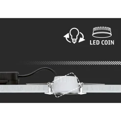 Upotettava LED-moduuli Paulmann Coin, 50mm, 6W, 530lm, 230V, himmennettävä, 2200-6500K, satiini