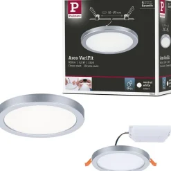 Upotettava LED-paneeli Paulmann VariFit Areo, IP44, Ø11.8cm, 6.5W, 4000K, valkoinen