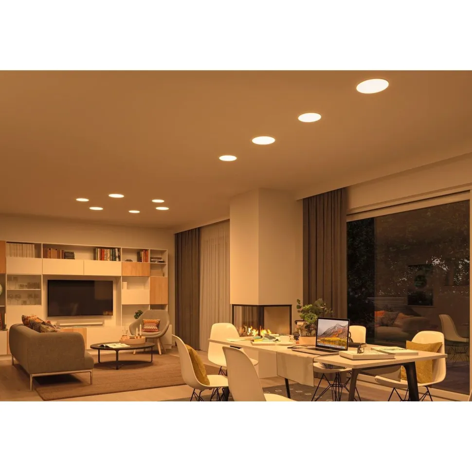 Upotettava LED-paneeli Paulmann Veluna, IP44, Ø18.5cm, 17W, 3000K, satiini