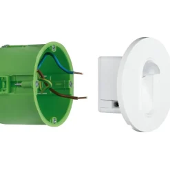 Upotettava LED-seinävalaisin liike- ja hämärätunnistimella Paulmann, Ø78mm, 2.7W, 65lm, 2700K, valkoinen