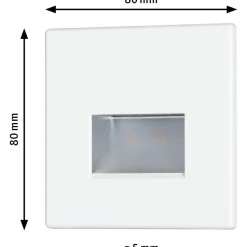 Upotettava LED-seinävalaisin Paulmann Edge Quadro, 80x80mm, 1.2W, 50lm, 2700K, mattavalkoinen