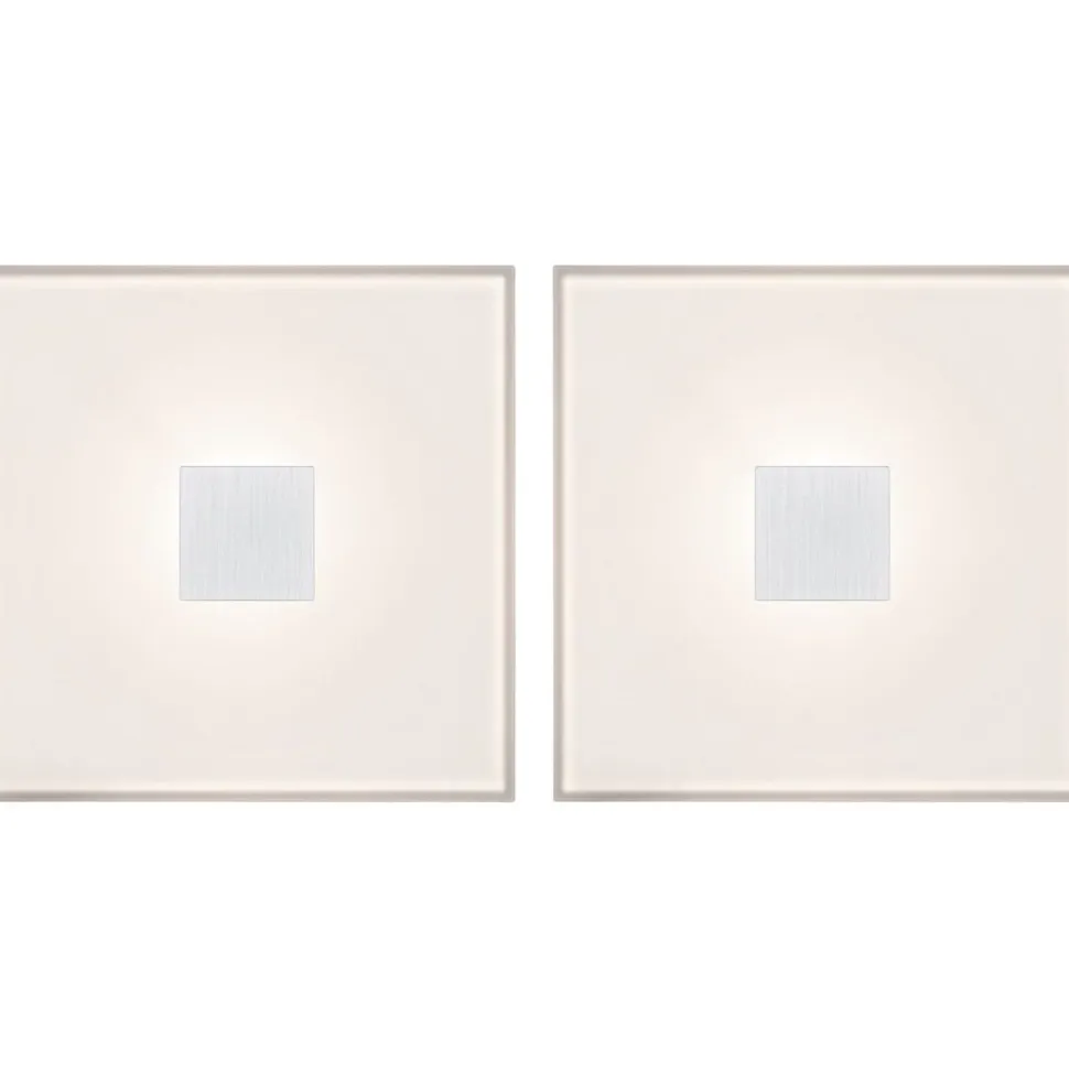 Upotettava LED-seinävalaisinsarja Paulmann LumiTiles, 2 valaisinta, IP44, 10x10cm, 2700K, himmennettävä, valkoinen
