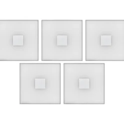 Upotettava LED-seinävalaisinsarja Paulmann LumiTiles, 5 valaisinta, IP44, 10x10cm, 2700K, himmennettävä, valkoinen