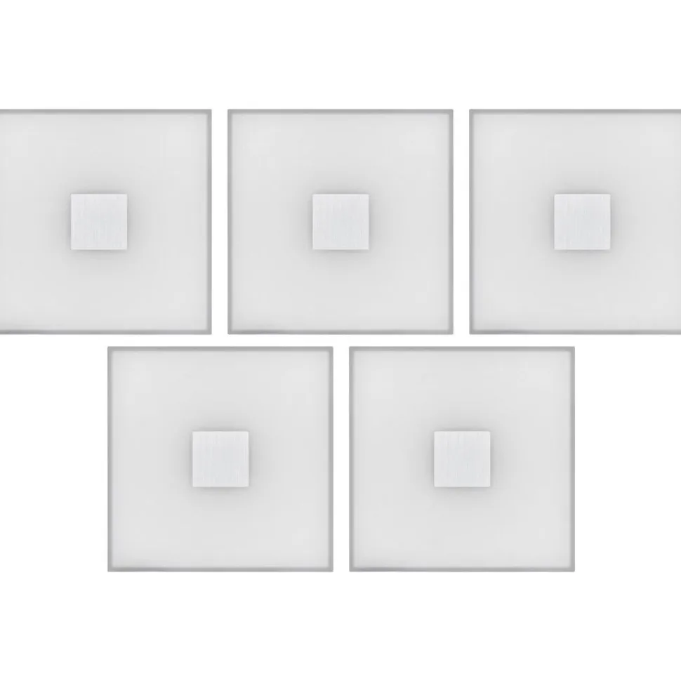 Upotettava LED-seinävalaisinsarja Paulmann LumiTiles, 5 valaisinta, IP44, 10x10cm, 2700K, himmennettävä, valkoinen