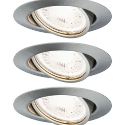 Upotettava LED-valaisin Paulmann Base Coin, 3kpl, Ø90mm, GU10, 5W, 350lm, 3000K, himmennettävä, harjattu rauta
