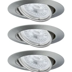Upotettava LED-valaisin Paulmann Base Coin, 3kpl, Ø90mm, GU10, 5W, 350lm, 3000K, himmennettävä, harjattu rauta