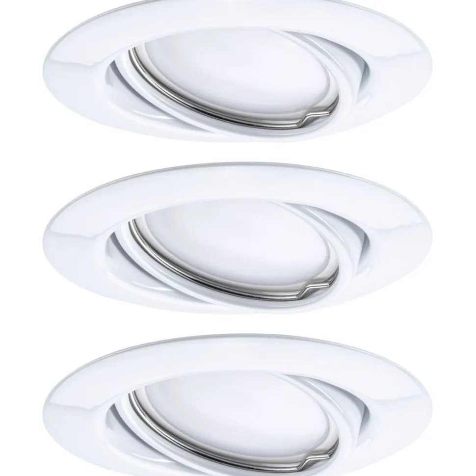 Upotettava LED-valaisin Paulmann Base, 3kpl, Ø 90mm, GU10, 5W, 350lm, 3000K, valkoinen
