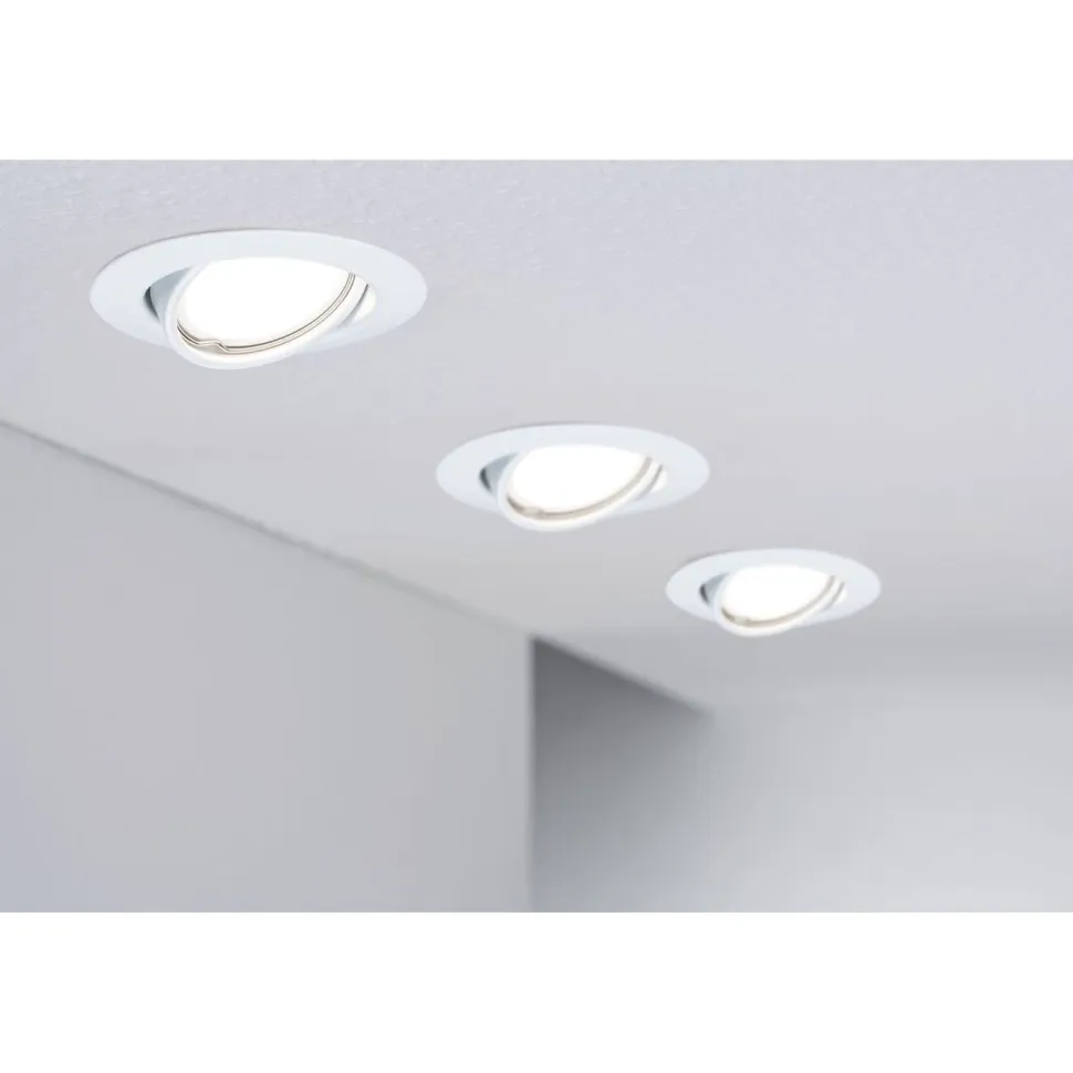 Upotettava LED-valaisin Paulmann Base, 3kpl, Ø 90mm, GU10, 5W, 350lm, 3000K, valkoinen