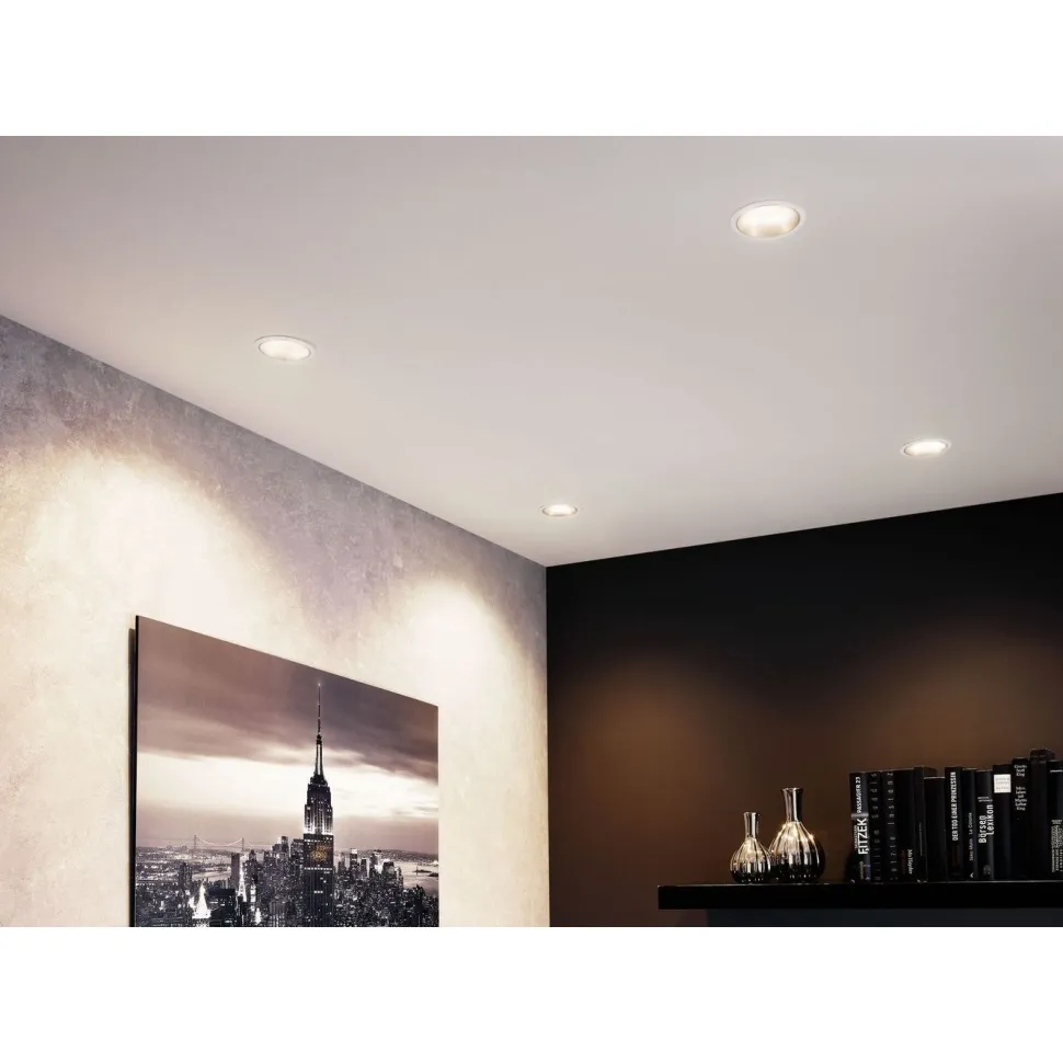 Upotettava LED-valaisin Paulmann Cole Coin, IP44, Ø88mm, 6W, 470lm, 2700K, himmennettävä, valkoinen/kulta