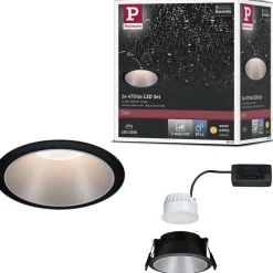 Upotettava LED-valaisin Paulmann Cole Coin, IP44, Ø88mm, 6W, 470lm, 2700K, himmennettävä, valkoinen/kulta
