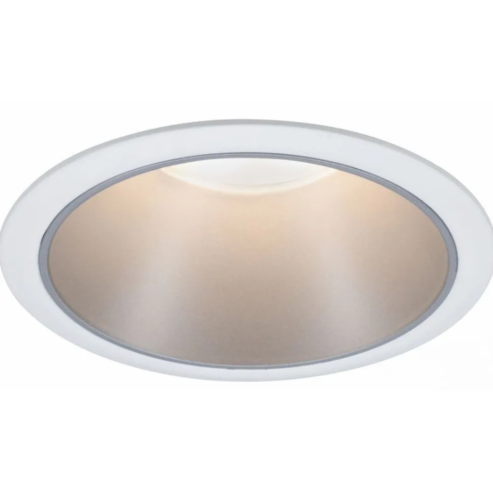 Upotettava LED-valaisin Paulmann Cole Coin, IP44, Ø88mm, 6W, 470lm, 2700K, himmennettävä, valkoinen/kulta
