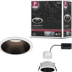 Upotettava LED-valaisin Paulmann Cole Coin, IP44, Ø88mm, 6W, 470lm, 2700K, himmennettävä, valkoinen/kulta