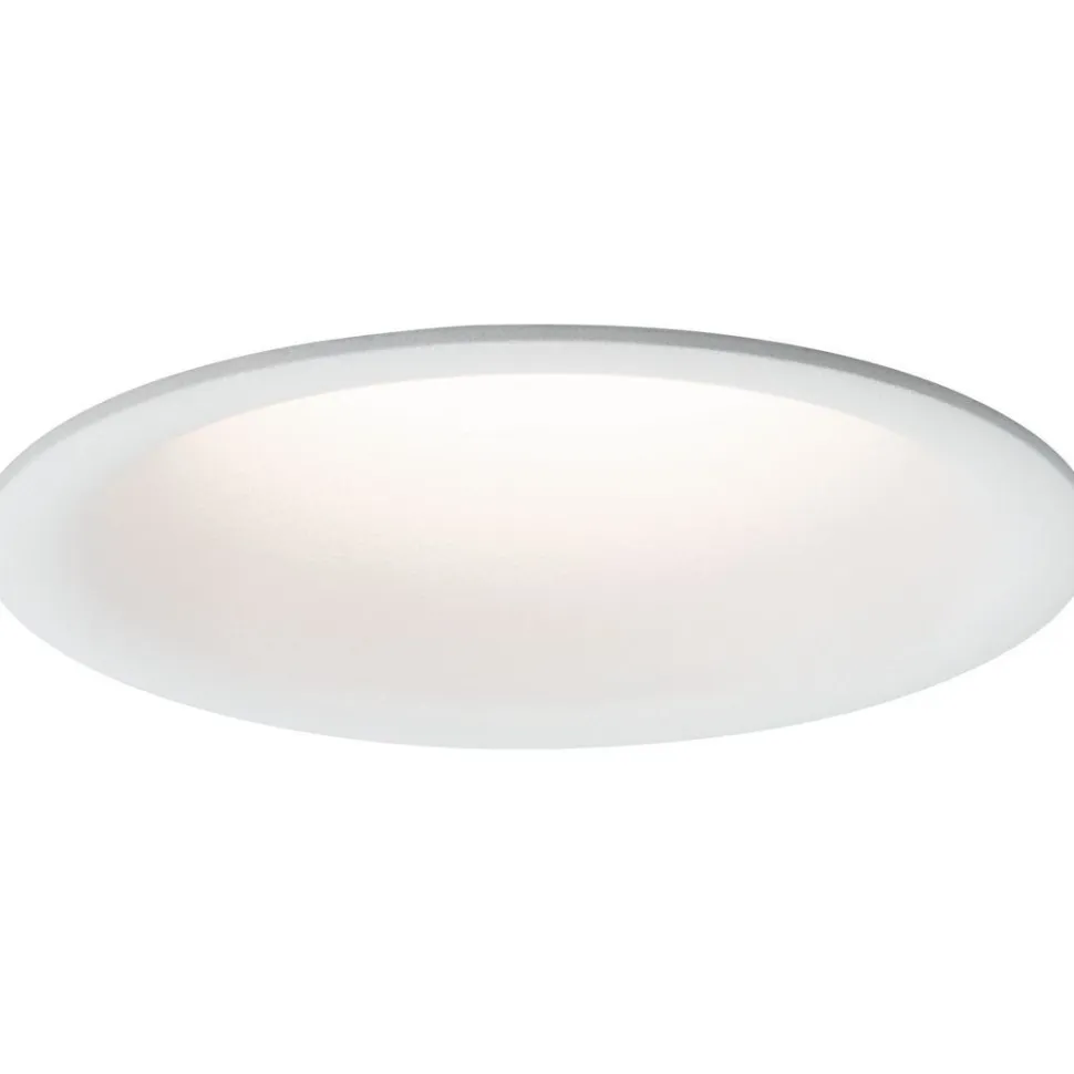 Upotettava LED-valaisin Paulmann Cymbal Coin, IP44, Ø77mm, 6.7W, 430lm, 2700K, himmennettävä, mattavalkoinen