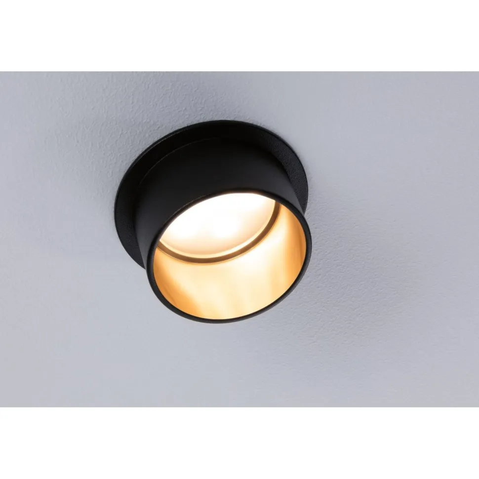 Upotettava LED-valaisin Paulmann Gil Coin, IP44, Ø68mm, 6W, 470lm, 2700K, himmennettävä, valkoinen/musta