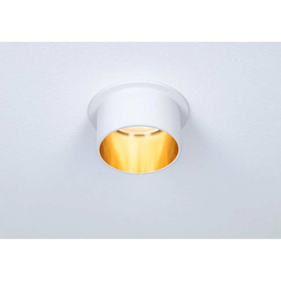 Upotettava LED-valaisin Paulmann Gil Coin, IP44, Ø68mm, 6W, 470lm, 2700K, himmennettävä, valkoinen/musta