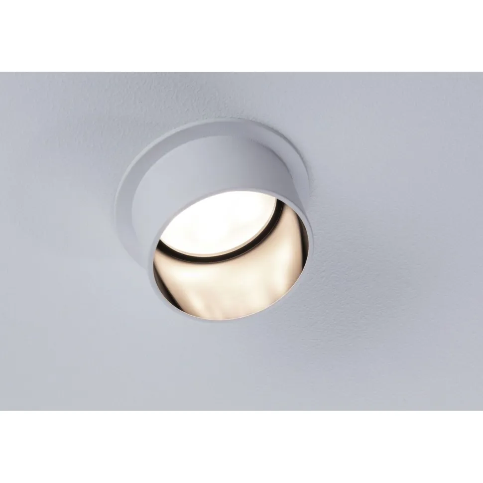 Upotettava LED-valaisin Paulmann Gil Coin, IP44, Ø68mm, 6W, 470lm, 2700K, himmennettävä, valkoinen/musta