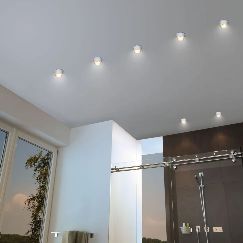 Upotettava LED-valaisin Paulmann Gil Coin, IP44, Ø68mm, 6W, 470lm, 2700K, himmennettävä, valkoinen/musta