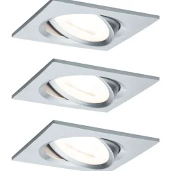 Upotettava LED-valaisin Paulmann Nova Coin, 3kpl, 84x84mm, 6W, 470lm, 2700K, mattavalkoinen