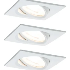 Upotettava LED-valaisin Paulmann Nova Coin, 3kpl, 84x84mm, 6W, 470lm, 2700K, mattavalkoinen