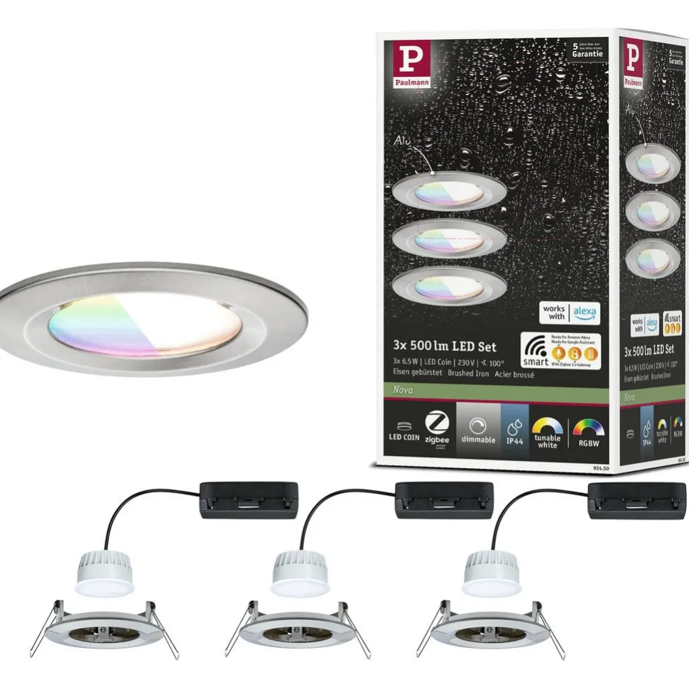 Upotettava LED-valaisin Paulmann Nova Coin, pyöreä, IP44, 78mm, RGBW+, 3x6W, 3x500lm, 230V, alumiini