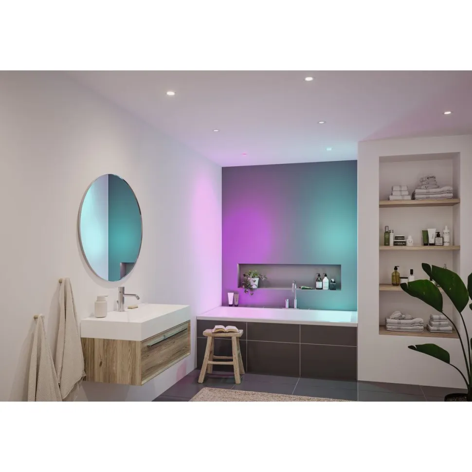 Upotettava LED-valaisin Paulmann Nova Coin, pyöreä, IP44, 78mm, 6W, 530lm, 230V, säädettävä värilämpötila, alumiini