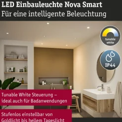 Upotettava LED-valaisin Paulmann Nova Coin, pyöreä, IP44, 78mm, 6W, 530lm, 230V, säädettävä värilämpötila, alumiini
