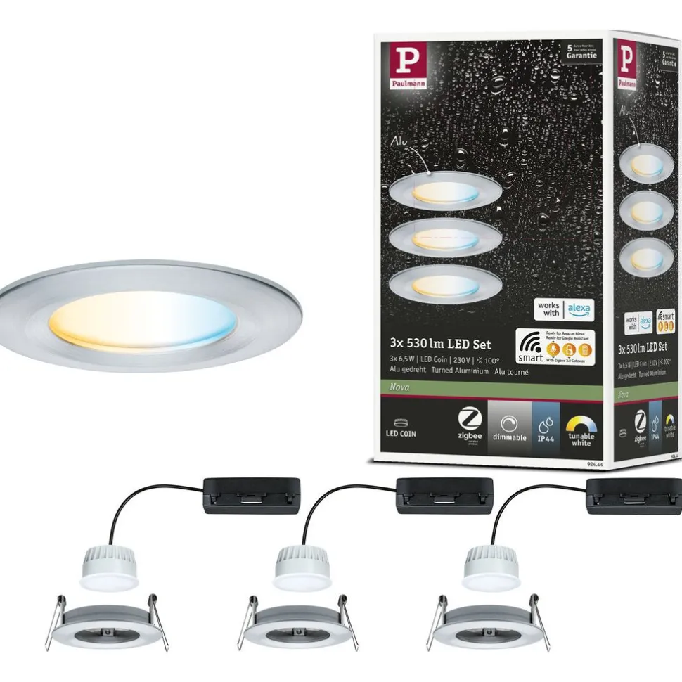 Upotettava LED-valaisin Paulmann Nova Coin, pyöreä, IP44, 78mm, 3x6W, 3x530lm, 230V, säädettävä värilämpötila