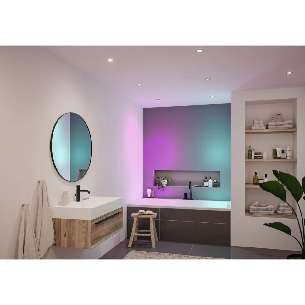 Upotettava LED-valaisin Paulmann Nova Coin, pyöreä, IP44, 78mm, 3x6W, 3x530lm, 230V, säädettävä värilämpötila