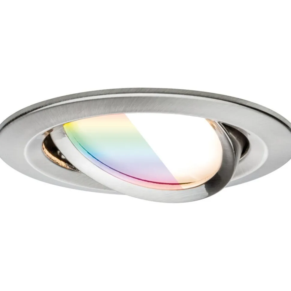 Upotettava LED-valaisin Paulmann Nova Coin, pyöreä, 84mm, 50°, RGBW+, 6W, 500lm, 230V, alumiini