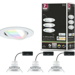 Upotettava LED-valaisin Paulmann Nova Coin, pyöreä, 84mm, 50°, RGBW+, 3x6W, 3x500lm, 230V