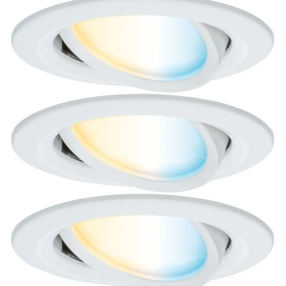 Upotettava LED-valaisin Paulmann Nova Coin, pyöreä, 84mm, 50°, säädettävä värilämpötila, 3x6W, 3x500lm, 230V, alumiini