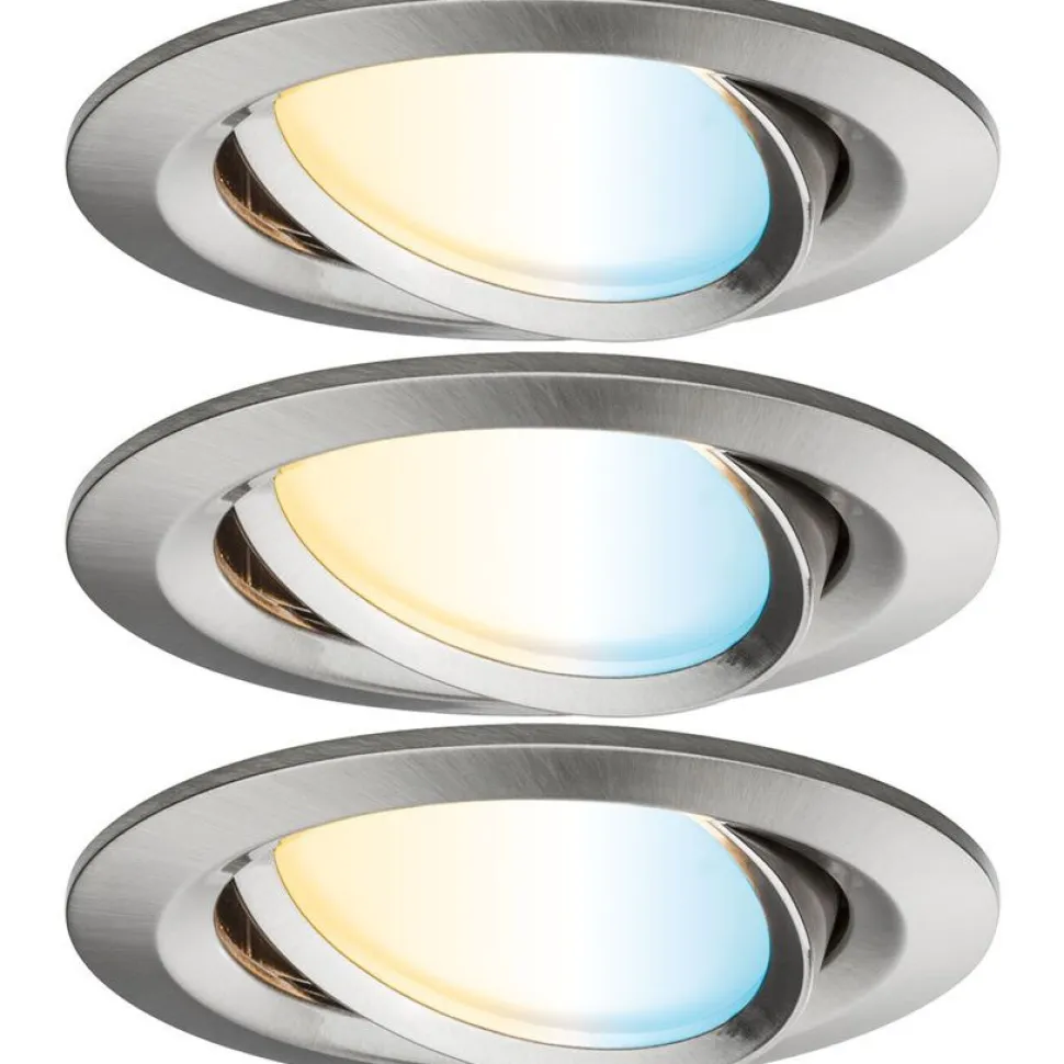 Upotettava LED-valaisin Paulmann Nova Coin, pyöreä, 84mm, 50°, säädettävä värilämpötila, 3x6W, 3x500lm, 230V, alumiini