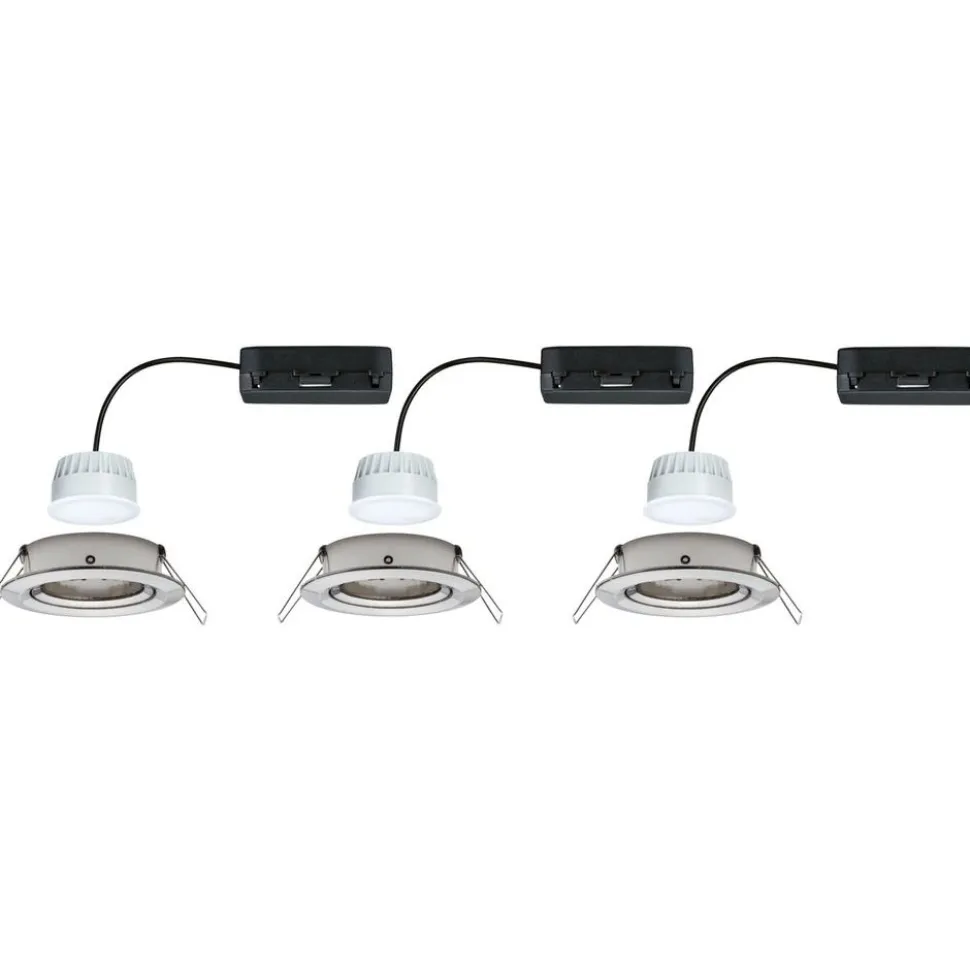 Upotettava LED-valaisin Paulmann Nova Coin, pyöreä, 84mm, 50°, säädettävä värilämpötila, 3x6W, 3x500lm, 230V, alumiini