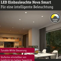 Upotettava LED-valaisin Paulmann Nova Coin, pyöreä, 84mm, 50°, säädettävä värilämpötila, 3x6W, 3x500lm, 230V, alumiini