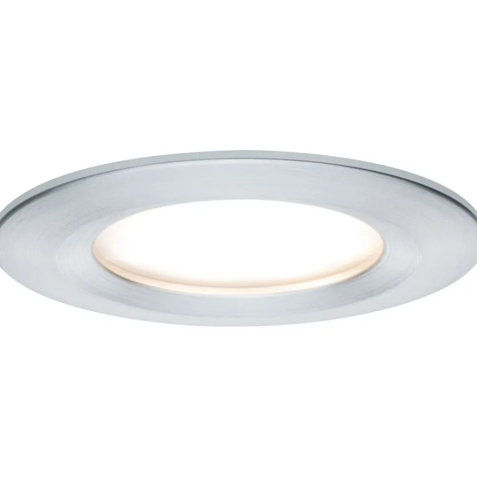 Upotettava LED-valaisin Paulmann Nova Coin Rigid, IP44, Ø78mm, 6W, 470lm, 2700K, himmennettävä, harjattu rauta
