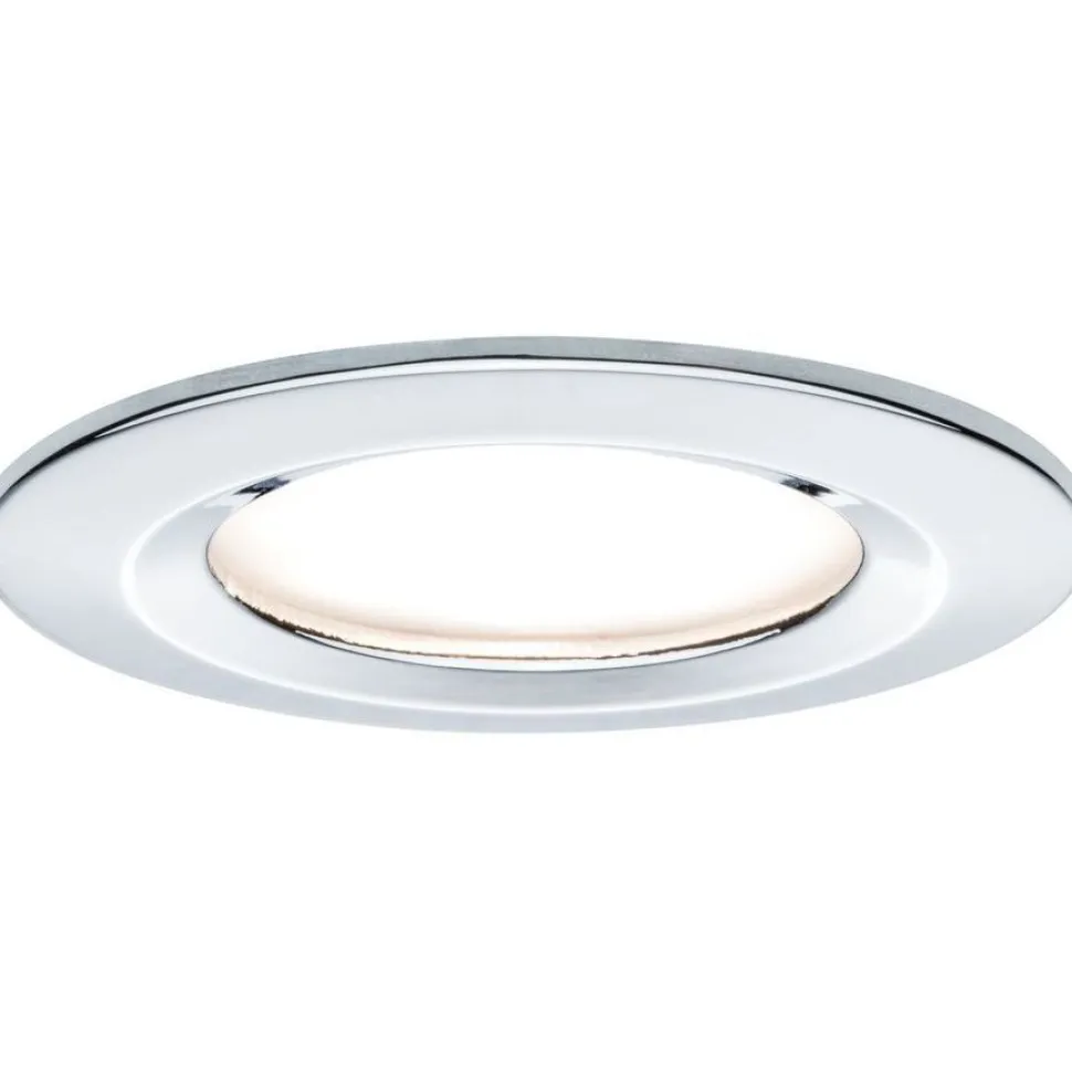 Upotettava LED-valaisin Paulmann Nova Coin Rigid, 3kpl, IP44, Ø78mm, 6W, 470lm, 2700K, himmennettävä, kromi