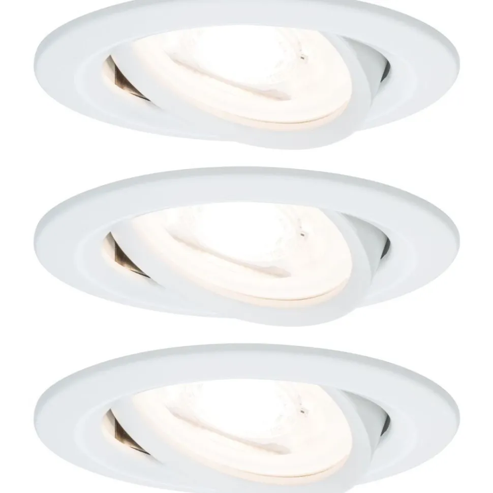 Upotettava LED-valaisin Paulmann Nova, 3kpl, Ø84mm, GU10, 6.5W, 460lm, 2700K, himmennettävä, mattavalkoinen