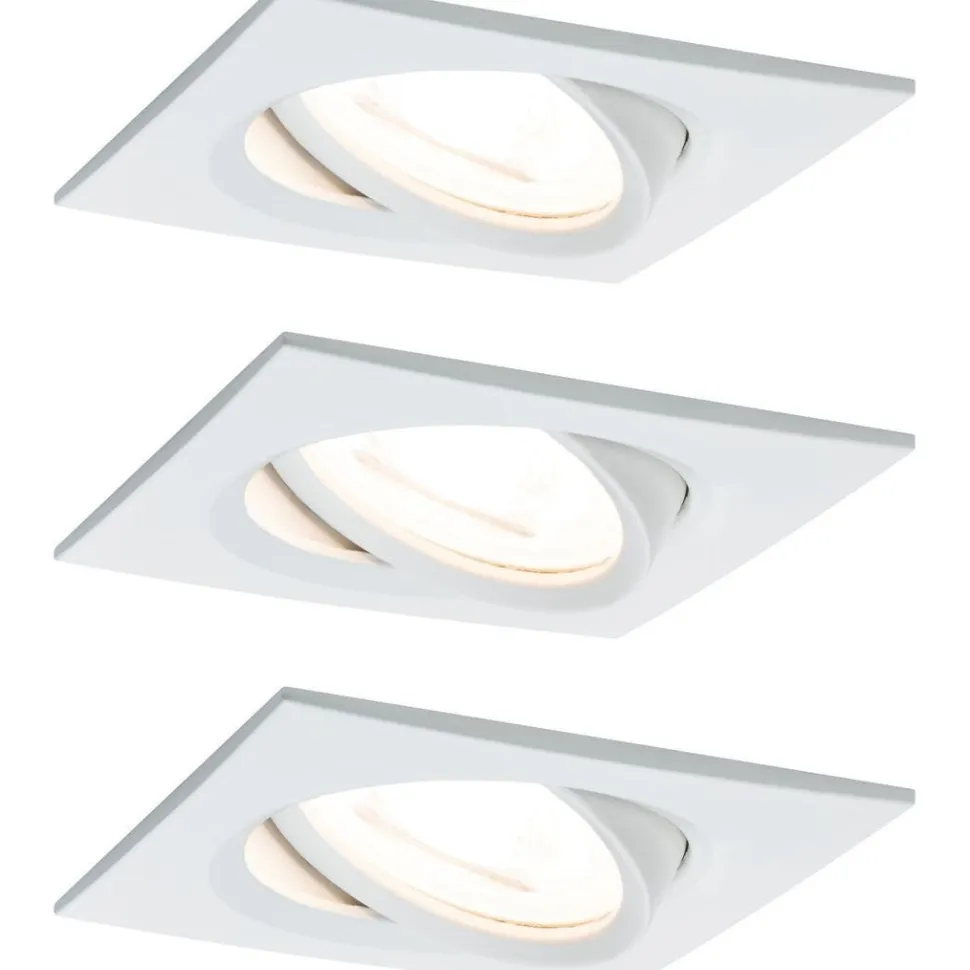 Upotettava LED-valaisin Paulmann Nova, 3kpl, 84x84mm, GU10, 6.5W, 460lm, 2700K, himmennettävä, mattavalkoinen