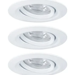 Upotettava LED-valaisin Paulmann Nova Mini Coin, 3kpl, Ø66mm, 4W, 310lm, 2700K, mattavalkoinen
