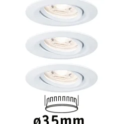 Upotettava LED-valaisin Paulmann Nova Mini Coin, 3kpl, Ø66mm, 4W, 310lm, 2700K, mattavalkoinen