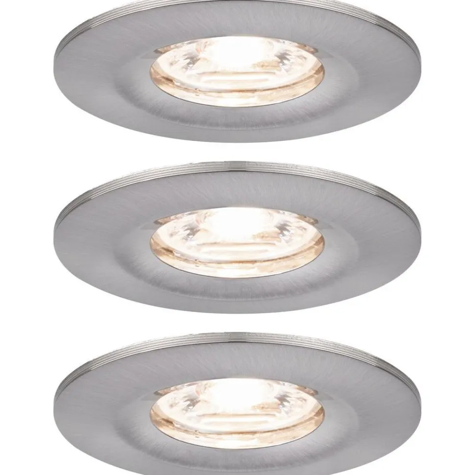 Upotettava LED-valaisin Paulmann Nova Mini Coin Rigid, 3kpl, IP44, Ø65mm, 4W, 310lm, 2700K, mattavalkoinen